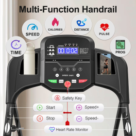 Home Folding Treadmill With Pulse Sensor