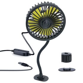 360Âº Rotatable Car Cooling Fan USB Vehicle Fan for Backseat Dashboard Window Clip Fan for Car Home with 3 Speeds