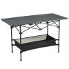 VEVOR Folding Camping Table, Outdoor Portable Side Tables, Lightweight Fold Up Table, Aluminum & Steel Ultra Compact Work Table with Large Storage and