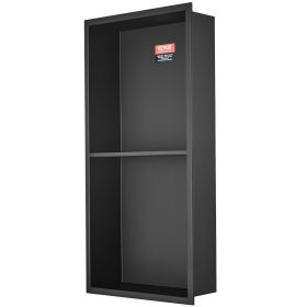 VEVOR 13"x25" No Tile Shower Niche 304 Stainless Steel, Wall-Inserted Niche Recessed Double Shelves, Sealed Waterproof Rust-Resistant Easy Cleaning Mo