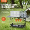 VEVOR Folding Camping Table, Outdoor Portable Side Tables, Lightweight Fold Up Table, Aluminum & Steel Ultra Compact Work Table with Large Storage and