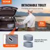 VEVOR Portable Toilet for Camping, Porta Potty with 1.3 Gal Detachable Inner Bucket & Removable Paper Holder, Commode with Dual Lids, Travel Toilet fo