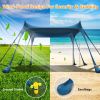 10x10FT Beach Canopy Tent Sun Shelter UPF50+ UV Protection Outdoor Beach Sun Shade with Sandbag Foldable Poles Carry Bag for Camping Trip Fishing Picn