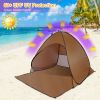 Pop Up Beach Tent Shade Shelter Anti-UV Automatic Pop Up Waterproof Tent Canopy for 2/3 Man with Net Window Storage Bag