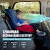 Portable Stroller Fan, Use As Power Bank, 65H 12000mAh Battery Operated Fan Flexible Tripod Baby Car Seat Fan with Timming, Personal Mini Handheld/Des